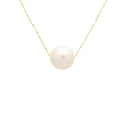 Colgante con perla cultivada y cadena fina de oro amarillo