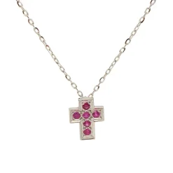 Colgante en forma de cruz con rubíes - 1138