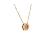 Colgante hexagonal con inicial en oro rosa con cadena - 0984
