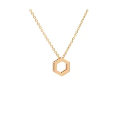Colgante hexagonal en oro rosa con cadena - 0983