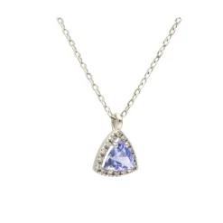 Colgante triangular de tanzanita y diamantes