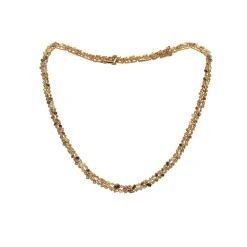 Collar de oro con diamantes multicolores