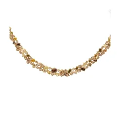 Collar de oro con diamantes multicolores