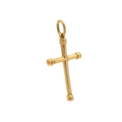 Cruz de tubo en Oro Amarillo