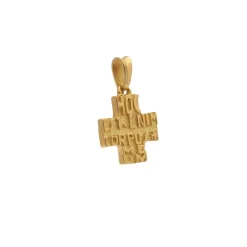 Cruz Oro cuadrada con Cristo