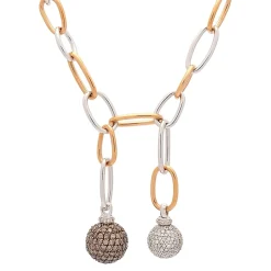 Gargantilla de oro bicolor con diamantes