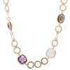 Gargantilla de oro rosa con piedras de color