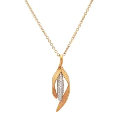 Gargantilla de oro rosa y blanco con diamantes