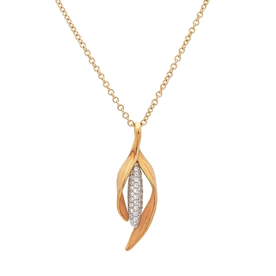 Gargantilla de oro rosa y blanco con diamantes