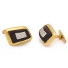 Gemelos de oro, ónix negro y diamantes - 3205