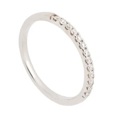 Media alianza de oro blanco y diamantes - 1180