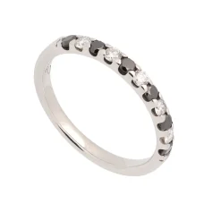 Media alianza de oro blanco y diamantes - 1120