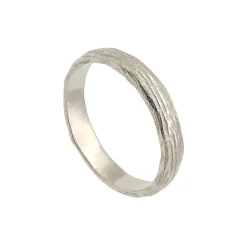 Original alianza rayada en oro blanco - 0995