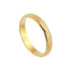 Original alianza rayada en oro amarillo - 0994