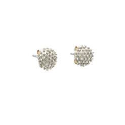 Pendientes Cactus de oro blanco - 0976
