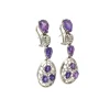 Pendientes calados con diamantes y amatistas