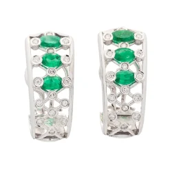 Pendientes calados con esmeraldas y diamantes
