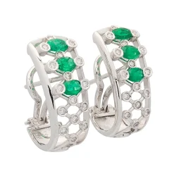 Pendientes calados con esmeraldas y diamantes