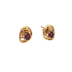 Pendientes calados con rodolita