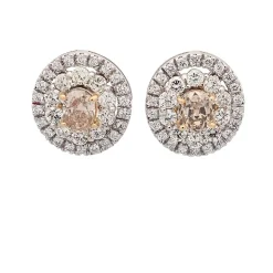 Pendientes circulares con diamantes bicolor