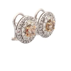 Pendientes circulares con diamantes bicolor