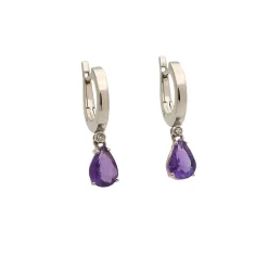 Pendientes colgantes con amatista
