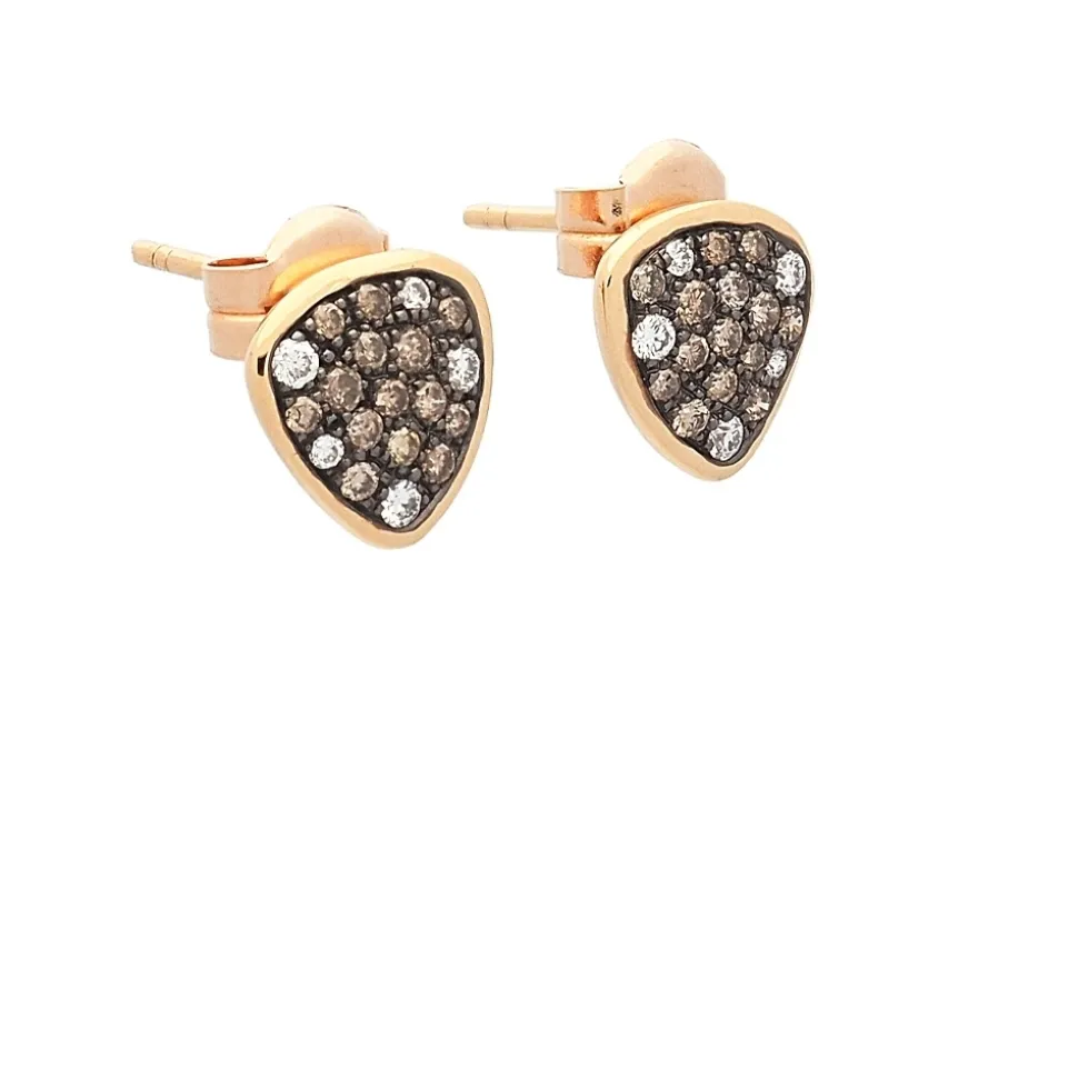 Pendientes con diamantes blancos y diamantes brown