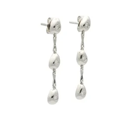 Pendientes con movimiento en oro blanco y diamantes - 1024