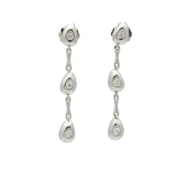 Pendientes con movimiento en oro blanco y diamantes - 1024