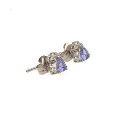Pendientes con tanzanitas y diamantes