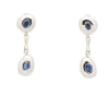 Pendientes cortos de oro blanco y zafiros - 1058