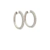 Pendientes criolla en oro blanco con diamantes - 0048