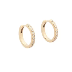 Pendientes criollas en oro amarillo con diamantes