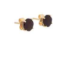 Pendientes cuadrados de oro amarillo y granates