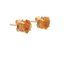Pendientes cuadrados de oro amarillo y cuarzo citrino