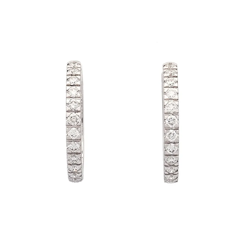 Pendientes de aro con diamantes