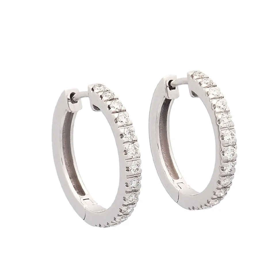 Pendientes de aro con diamantes