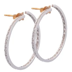 Pendientes de aro grande con diamantes