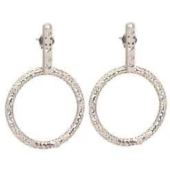 Pendientes de aros calados con diamantes - 1048