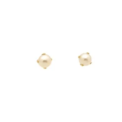 Pendientes de niña en oro amarillo y perla en cuatro brazos