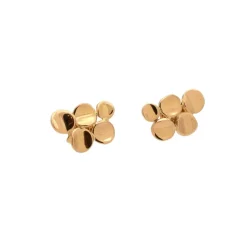 Pendientes de niña en oro rosa con forma de cinco pepitas