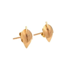 Pendientes de niña en oro rosa con forma de hoja
