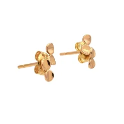 Pendientes de niña en oro rosa con forma de cuatro pepitas