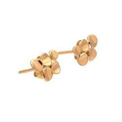 Pendientes de niña en oro rosa con forma de cinco pepitas