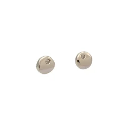 Pendientes de niña redondos en oro blanco y diamantes