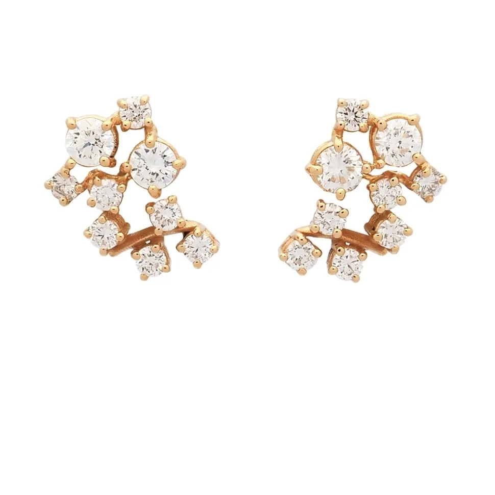 Pendientes de oro amarillo y diamantes