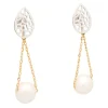 Pendientes de oro bicolor con perlas cultivadas