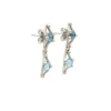 Pendientes de oro blanco con topacios - 0956
