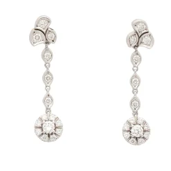 Pendientes de oro blanco y diamantes - 1112