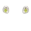 Pendientes de oro blanco calados con peridotos - 1244